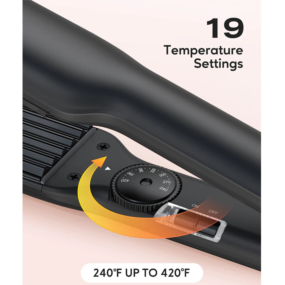KP Professional Hair Crimper Curling Iron Wand Ceramic Corrugat Wave Corn Irons Wave Curler Iron Electric Corrugation Plate Clip