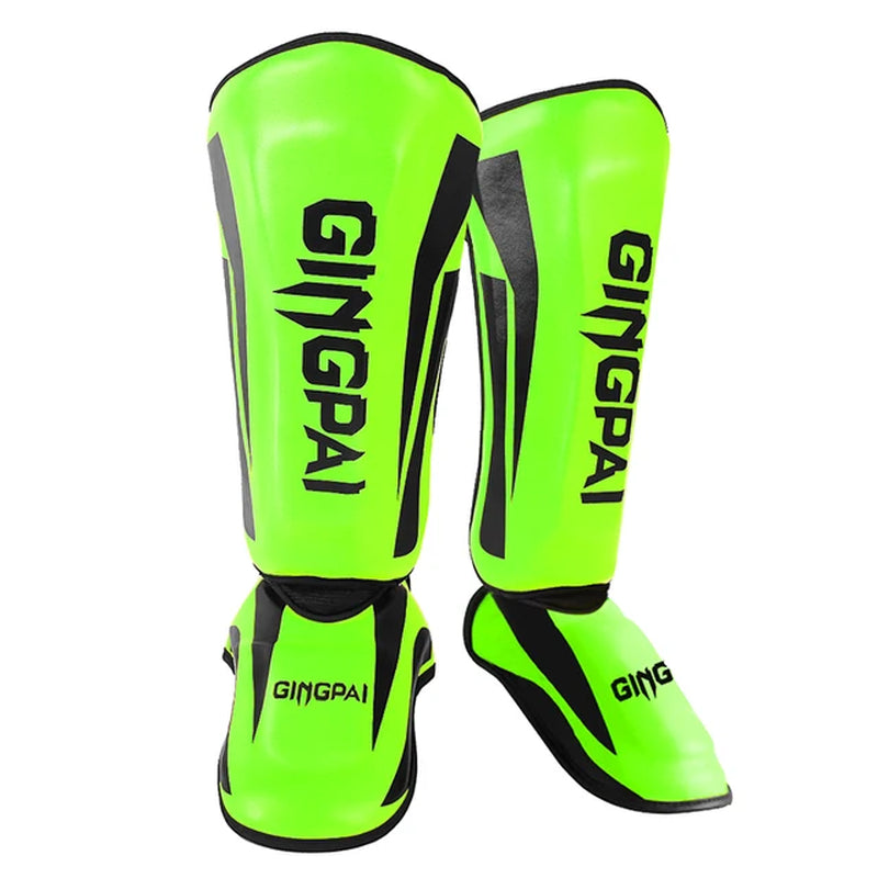 Youth/Adult Kids MMA Boxing Shin Guards Instep Kickboxing Ankle Support Equipment Karate Protectors Sanda Muay Thai Leggings DEO