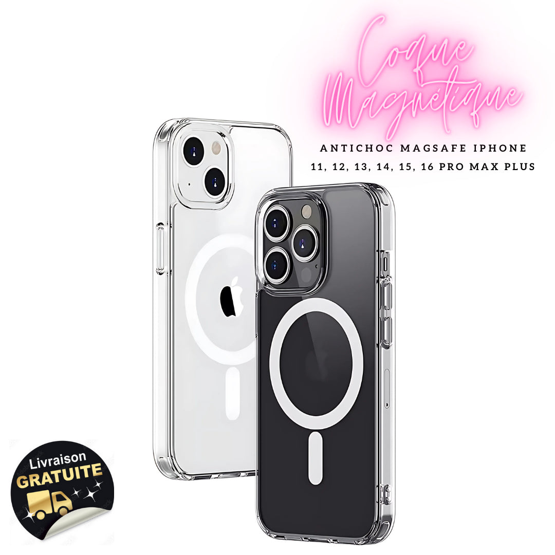 Coque Magnétique Antichoc Magsafe Iphone 11 À 16 Pro Max Plus, Protection, Style