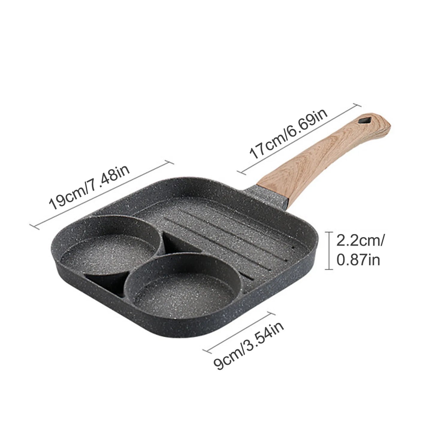 Egg Frying Pan Steaks Pan Food-Grade Aluminum Alloy with Non-Stick Coating Egg Cooker Pan for Making Breakfast