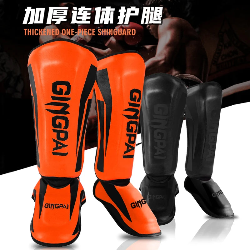 Youth/Adult Kids MMA Boxing Shin Guards Instep Kickboxing Ankle Support Equipment Karate Protectors Sanda Muay Thai Leggings DEO