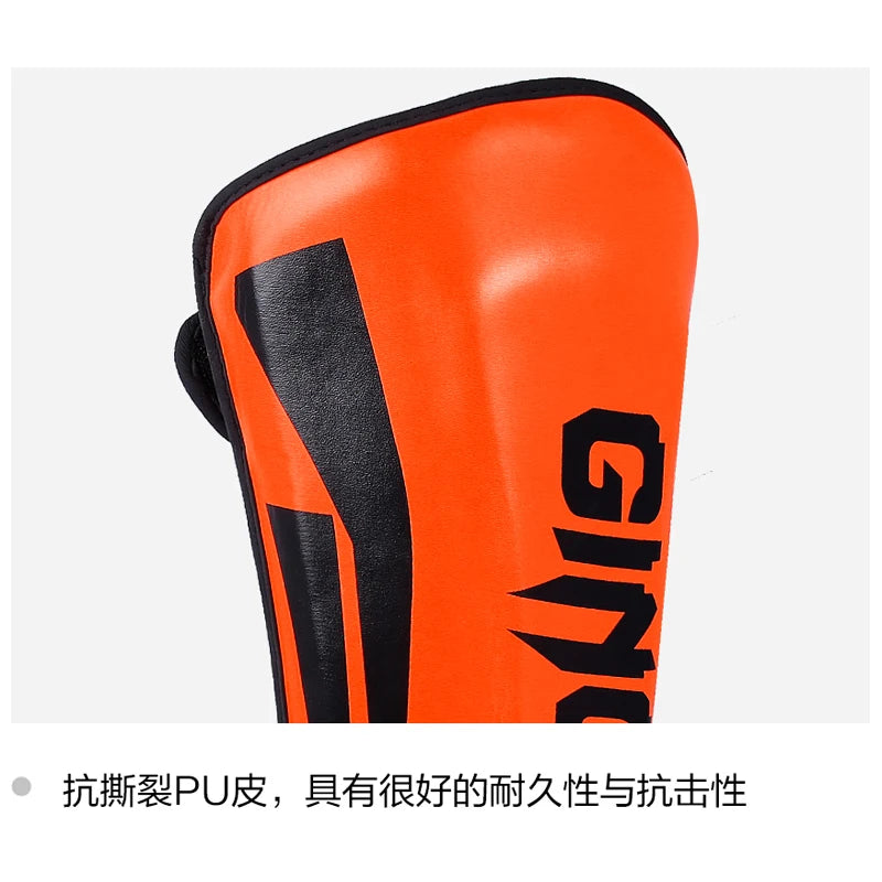 Youth/Adult Kids MMA Boxing Shin Guards Instep Kickboxing Ankle Support Equipment Karate Protectors Sanda Muay Thai Leggings DEO